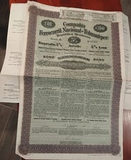 Mexico 1904 Ferrocarril Nacional Tehuantepec 100 Sterling Gold Warrant Bond Loan