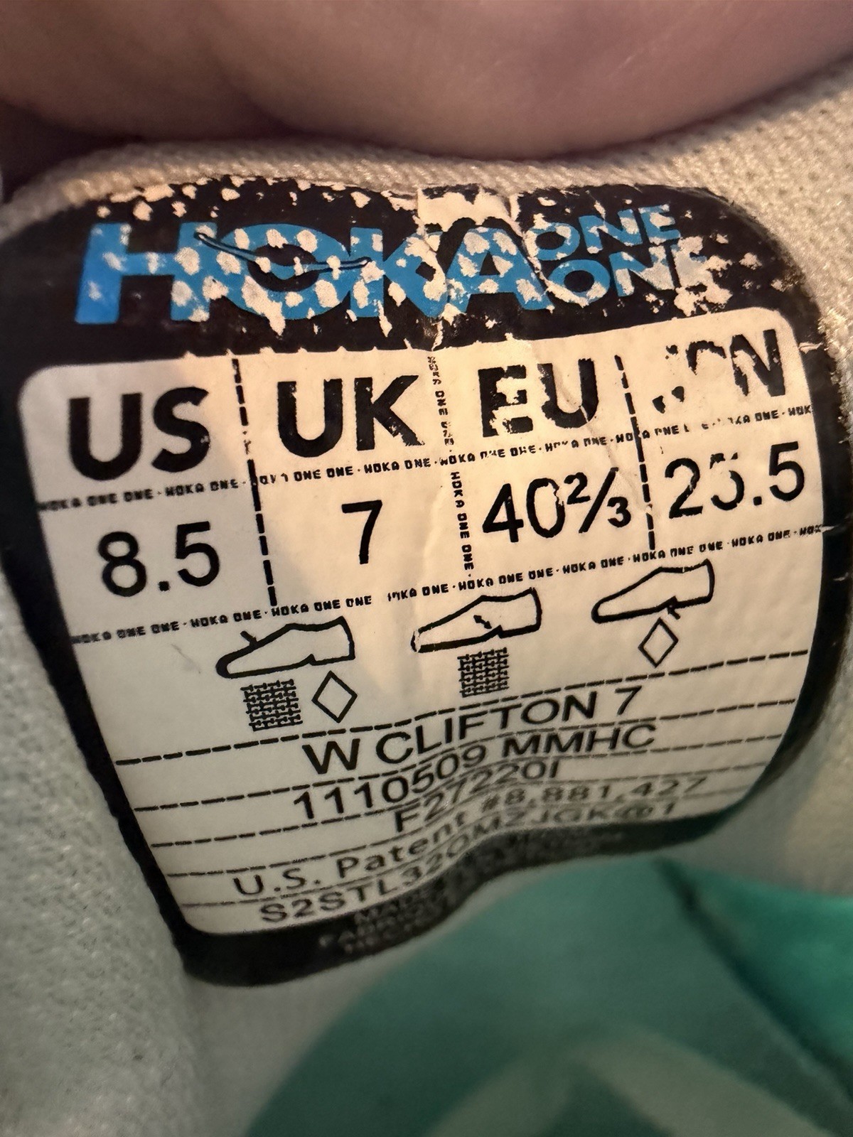 Hoka Clifton 7 Running Shoes Blue Yellow - Womens Size 8.5 thumbnail 10