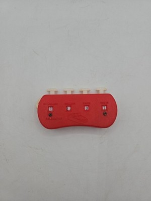 Vintage 4 Button Red Aluminum House Digit Handy Adder Shoppers Helper Calculator