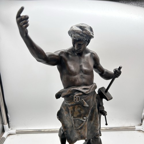 Statua bronzo “Le Rameau du Travail” di G. Picault su base marmo – vintage - Foto 2 di 8