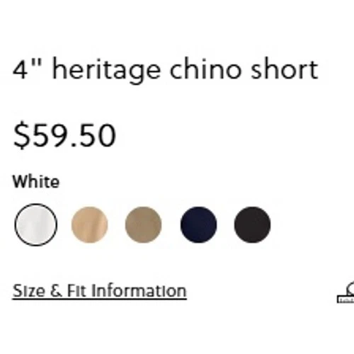 Shorts J Crew Feminino 0 Branco 4" Heritage Chino Algodão Preppy CI557 - Imagem 2 de 4