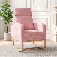 Rocking Chair Nursery Chairs with Foot Rest Recliner Armchair with High Backrest