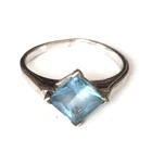 Vintage Ring MARKED 925 STERLING SILVER Size 8.5 Blue Topaz Band Jewelry lot y