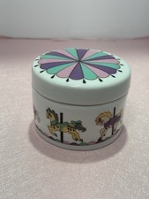 Vintage Porcelain Carousel Horse Trinket Box ...