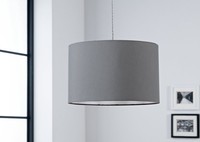 Home Large Flint Grey Drum Lamp Shade | 40cm | Fabric | Easy Fit,