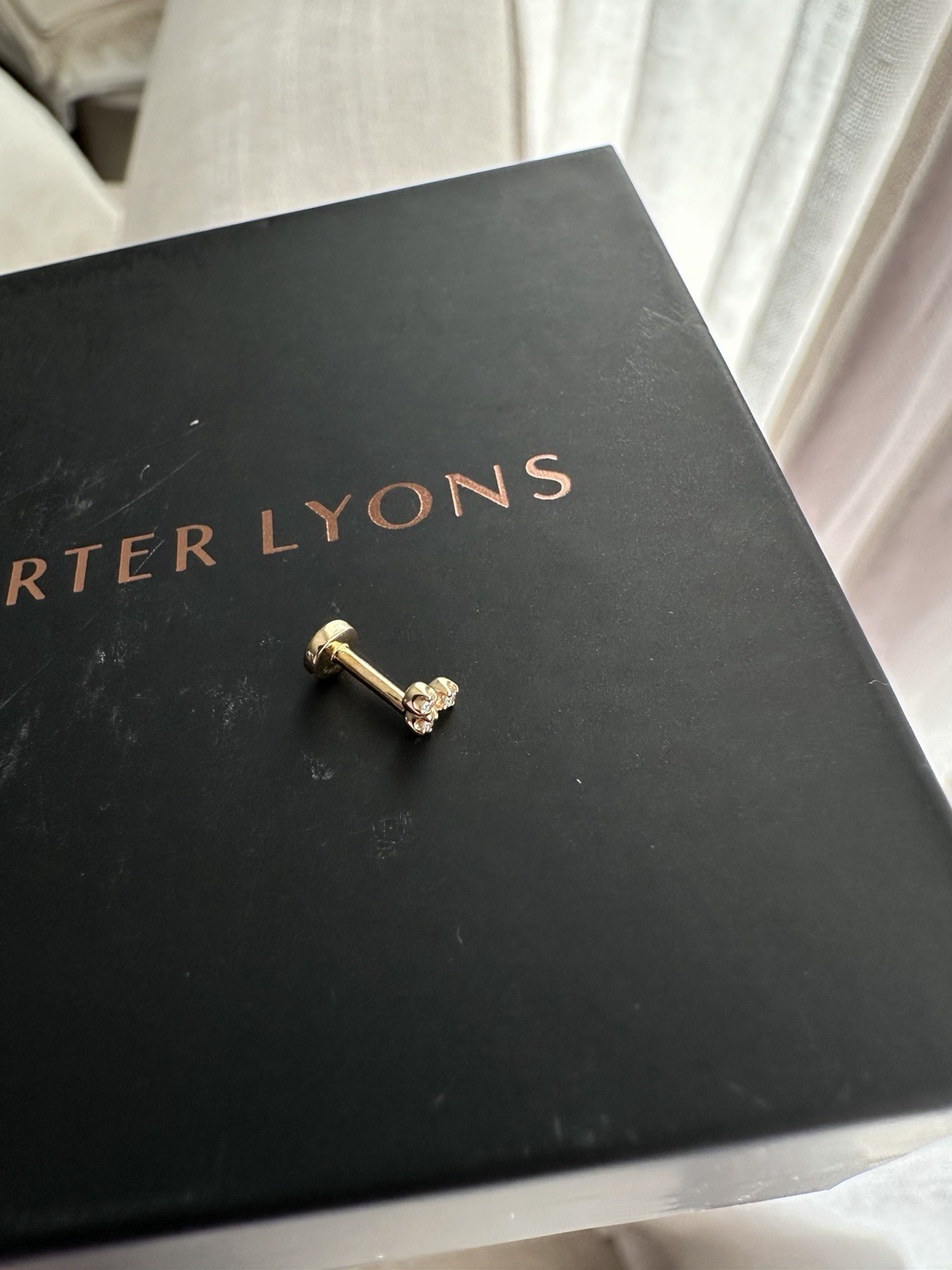 Porter Lyons Mini Diamond Cluster Threaded Flat B… - image 5