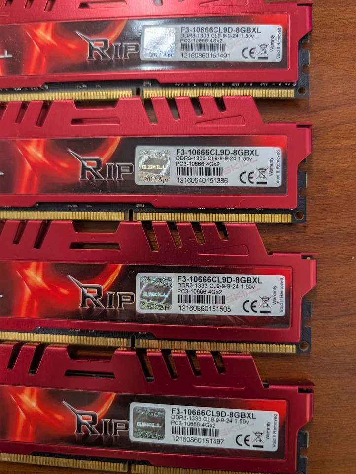 16GB(4X4GB) G.SKILL RIPJAWS X F3-1066CL9D-8GBXL PC3-10666 DESKTOP RAM - Image 2 of 3