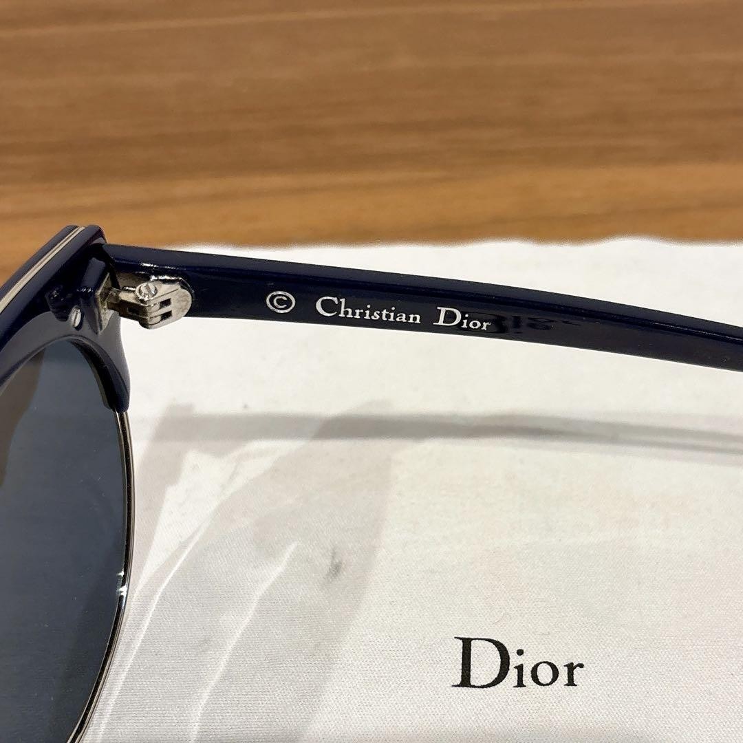 Christian Dior Cat Eye Sunglasses Navy Frame Black Lenses
