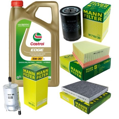 INSPEKTIONSKIT FILTER CASTROL 5L ÖL 5W30 für Skoda Fabia I Combi 6Y5 2.0