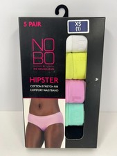 No Boundaries Women 5-Pr Cotton Stretch Rib Solid Hipster Underwear Size XS 1 