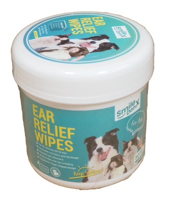 50pk Smile Den X Pet - Ear Relief - Cleaner Wipes Dogs Cats Cleaning NEW A4