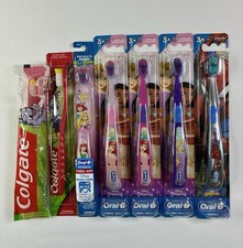 New Kids Toothbrush Lot of 7 Colgate Oral-B Disney Princess Spiderman Soft Mix