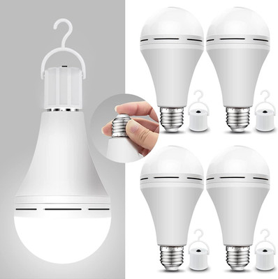 Neporal 4 Pack Emergency-Rechargeable-Light-Bulb, Stay Lights Up When Power Fail