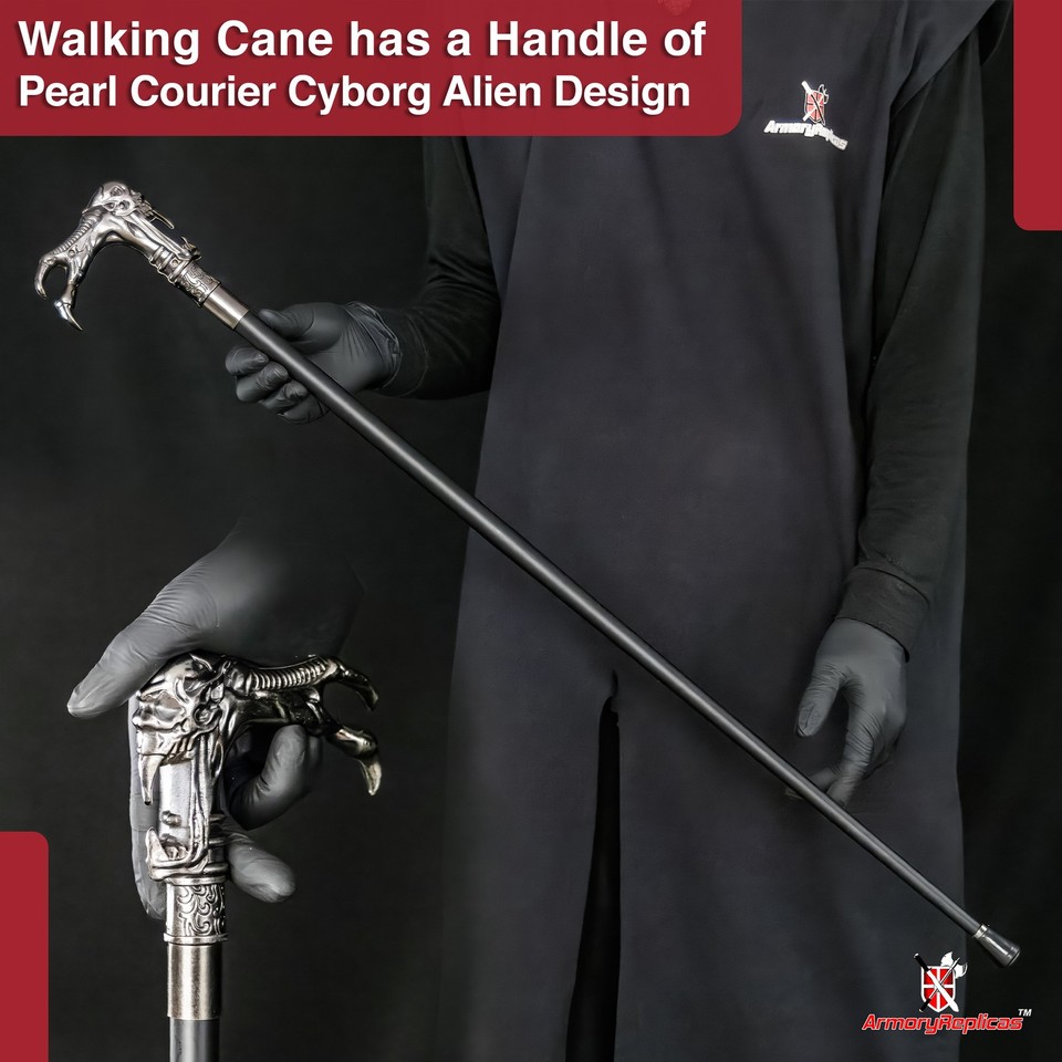 Galaxy Cyborg Alien Steel Shaft Novelty Walking Cane Stick Costume Prop ...