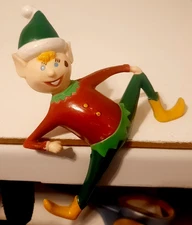 Vintage 1981 Sun Hill Industries Christmas Pixie Elf Shelf Sitter Plastic 3"