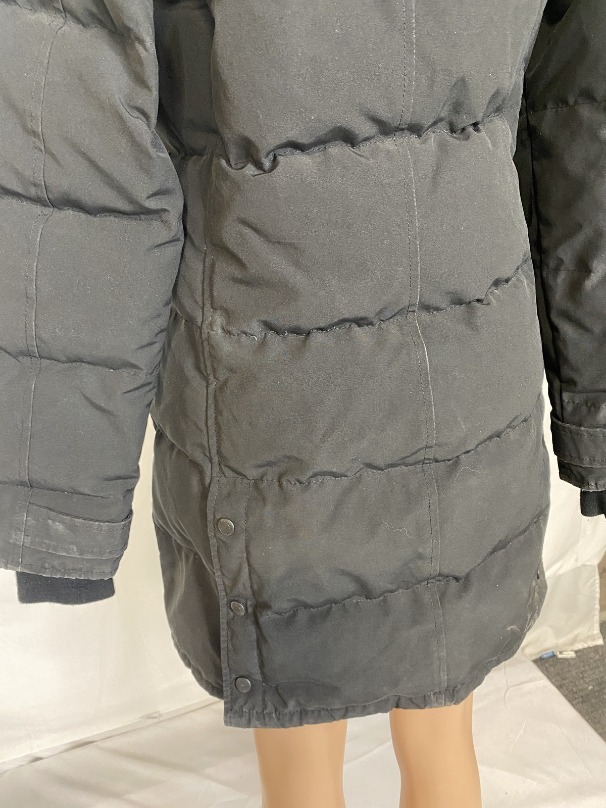 Canada Goose Womens Shelburne Parka Coat With Coyote Fur Size S Black Preowned thumbnail 13