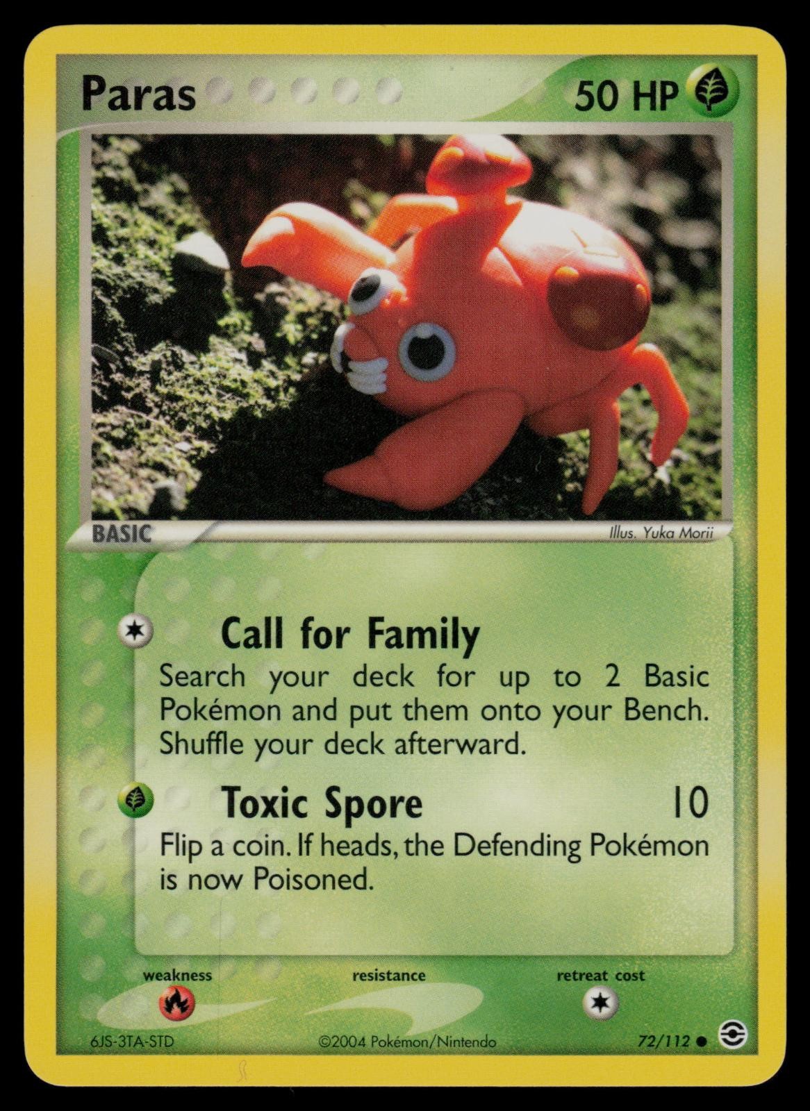 Paras 72/112 Common FireRed & LeafGreen Pokemon Lightly Played