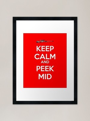 CSGO - Keep Calm And Peek Mittelrahmen gerahmtes Wandbild Poster Leinwanddruck Bild