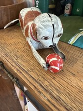 Vintage Wind Up Dog Litho Tin Toy, Japan