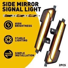 For 2015-2022 Ford Mustang Sequential LED Side Mirror Turn Signal Light Smoked C