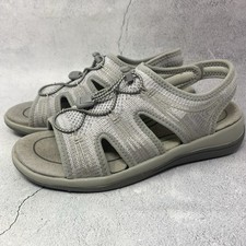 Orthofeet Shoes Womens Sz 9 D Wide Gray 801 Maui Sandals Stretch Knit Comfort