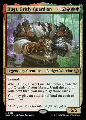 NM-Mint, English MTG Foil Hugs, Grisly Guardian - Foil Bloomburrow Magic the Gat