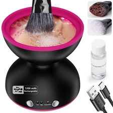 ATAWOL Makeup Brush Cleaner Machine-Rechargeable 1200mHA, Portable Electric