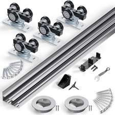 60" Bypass Sliding Door Hardware Kit for Cabinet Closet 2 Door System