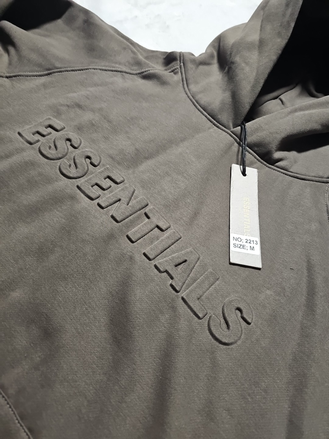 Fear of God Essentials Pullover Olive Green Hoodie 100% Cotton Men's Sz M NWT  thumbnail 3