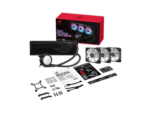 ASUS ROG RYUO III 360 ARGB AIO Liquid CPU Cooler 360mm Radiateur, Asetek 8ème Génération - Photo 4/5