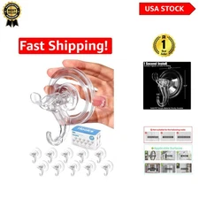 10 Pack of Heavy-Duty Suction Cup Hooks - Removable & Reusable Organization