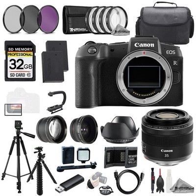 Canon EOS RP + RF 35mm f/1.8 Macro IS STM Lens+32GB+ExtBat+9PCFltr-MEGAKit