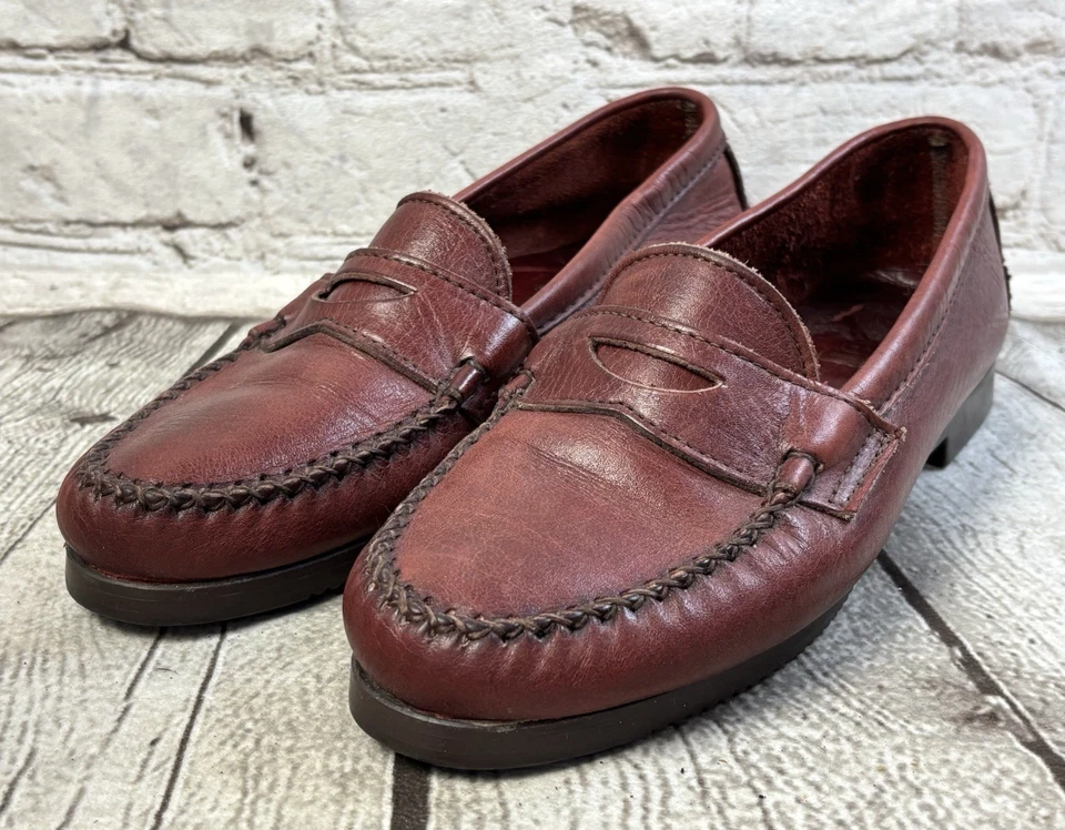 Mocasines Dexter de cuero vintage años 90 talla 7M borgoña hechos en EE. UU. Foto 2 de 4