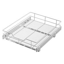 Pull Out Cabinet Organizer Slide Out 17" W X 22" D 1 Tier - Chrome-Plated