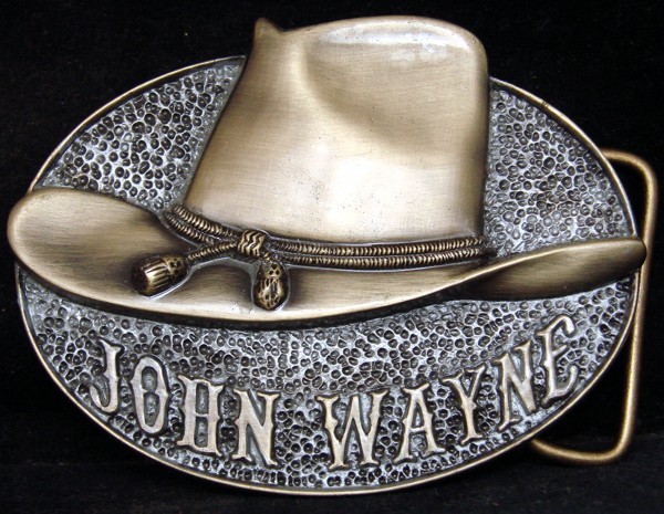WB01191 *NOS* 2010 BRADFORD EXCHANGE **JOHN WAYNE WHITE HAT** BELT BUCKLE