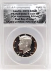 2014P Kennedy 50th Anniversary First Day .9 Silver Half Dollar PR70 ANACS