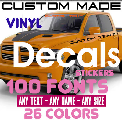 Custom Text Vinyl Decal Sticker Personalized Lettering ANY TEXT - ANY NAME {c30