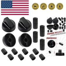 4- Pack Control Knobs Replacement with 12 Adapters for Oven, Stove, and Range...
