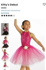 Dance Costume Weissman 16254 Pink Jazz Sequin Tap Leotard Shorts Pink Tutu