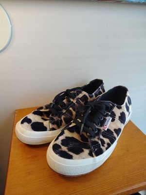 Superga Sneakers Velvet Leopard Cheetah Print Shoes Women Sz EU 40 US 9