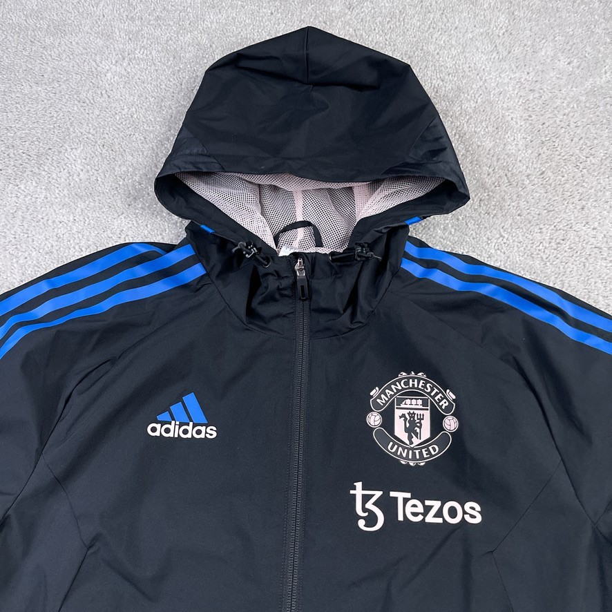 adidas Manchester United ウィンドブレーカー　レア Manchester United Jacket Mens Small Black Pink Adidas Mesh Lined