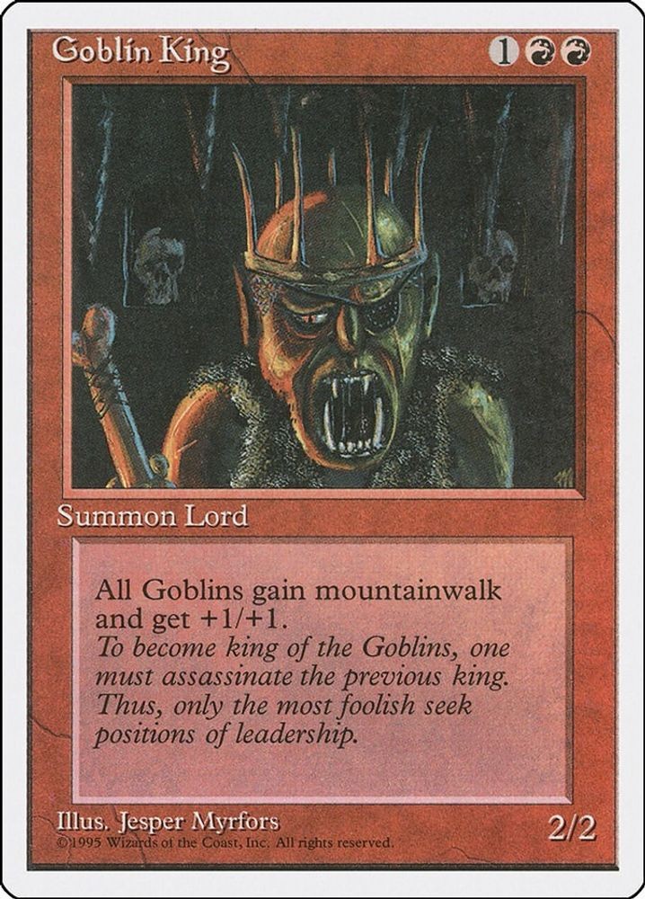1995 Magic: The Gathering: 4ED - Goblin King (#198, Rare, Moderately Played)