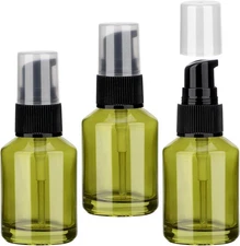 Segbeauty 3pack 0.5oz Empty Refillable Glass Creams Lotions Bottles, 15ml Tra