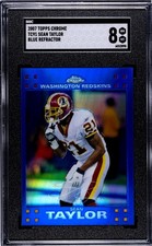 2007 Topps Chrome - Sean Taylor #TC91 Blue Refractor Washington Redskins SGC 8
