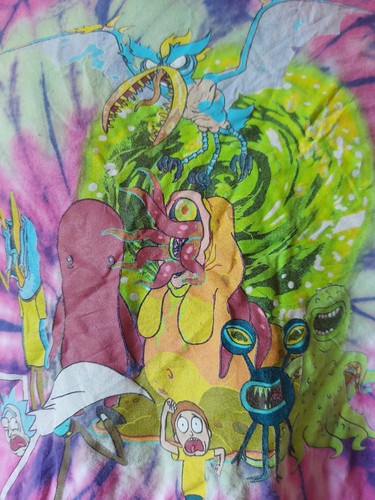Vintage Rick And Morty Tie Dye T-Shirt Ripple Junction Size XL Adult - Picture 8 of 10