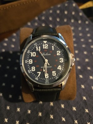 Q&Q Falcon Men's Watch Blue Water Proof Leather Band