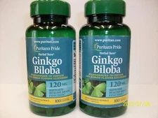 Ginkgo Biloba 120 mg 100 Capsules (2 Pack) Supports Healthy Brain Function