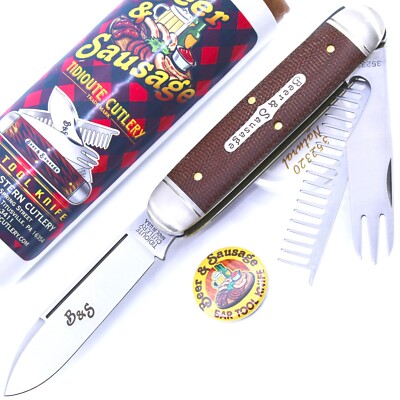 NEW GEC 35 Beer & Sausage Natural Canvas Micarta Great Eastern Cutlery Tidioute