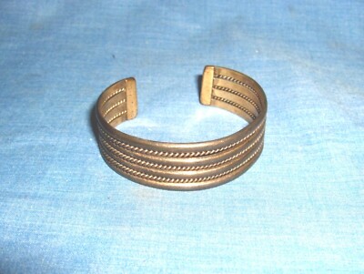 CR11 - Vintage Navajo Sterling Silver Cuff Bracelet - Signed Tahe