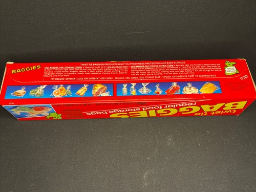 Vtg Hefty Alligator Baggies Plastic Food Storage Bag Advertising 1980s NOS - Picture 3 of 6